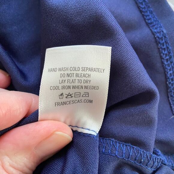 Miami Striped Knit Shift Dress Sleeveless Size M Navy Tan Pink White - Picture 4 of 9